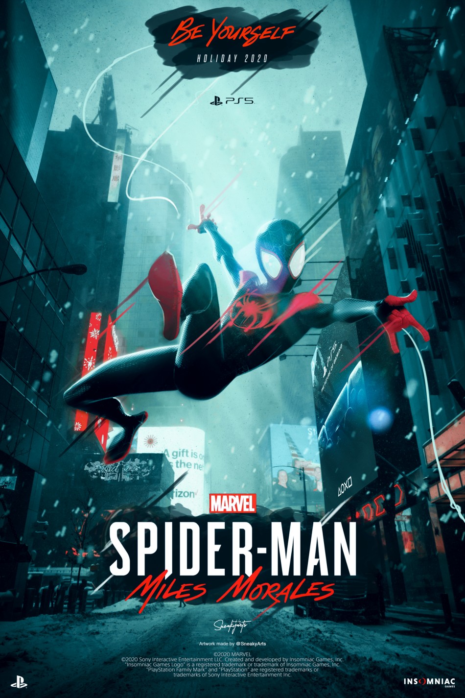 Marvels Spider-Man Miles Morales PS5 - SneakyArts Poster